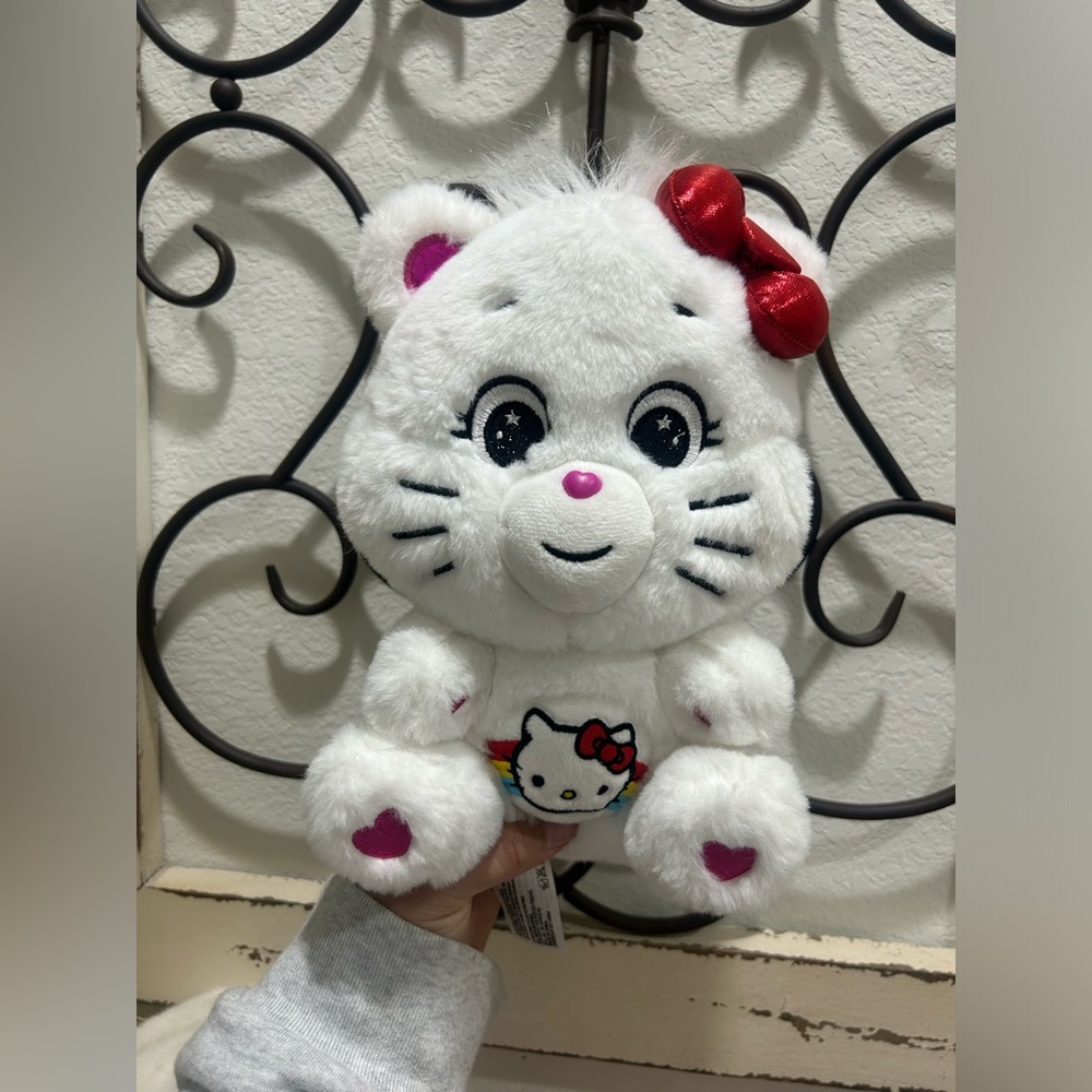 Hello Kitty Care Bears Plush Doll Collab Collector White Red Blue Crossover 10”